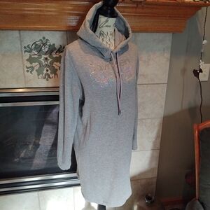Calvin Klein Hooded Small Sweatshirt Dress!